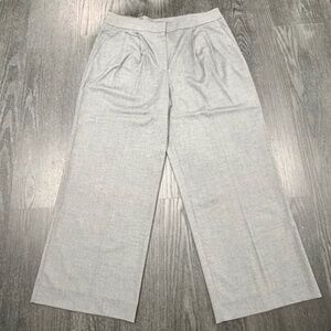Mango Grey Pleated Wide Leg Trousers Size 10